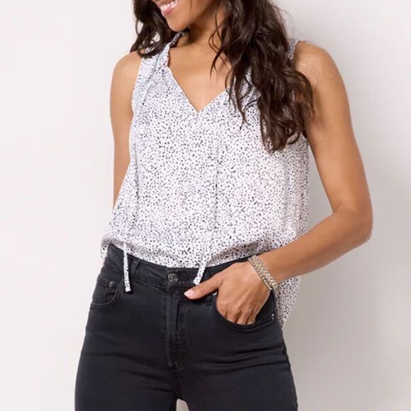 Cloth & Stone Anthro Black and White Sleeveless Blouse | Size Small - Picture 1 of 7